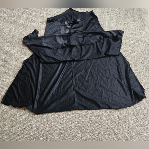 Fredericks of Hollywood Black Satin Lace Long 2 Slits Halter Top Nitgown Large - Picture 16 of 16